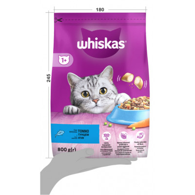 Сухий корм для котів Whiskas, з тунцем, 800 г Сухий корм для котів Whiskas, з тунцем, 800 г