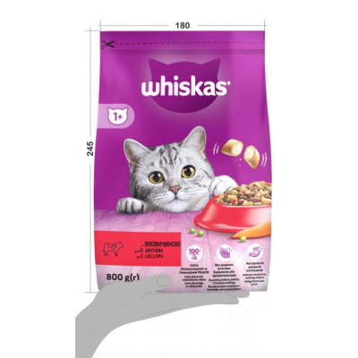 Сухой корм для кошек Whiskas, говядиной, 800 г
