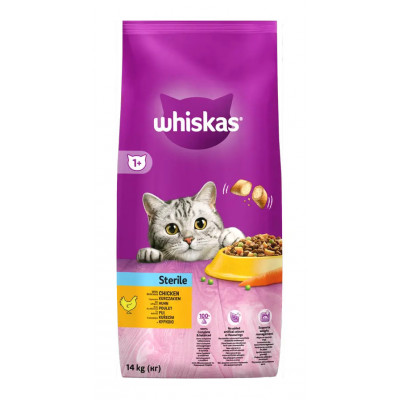 Сухий корм для стерилізованих котів Whiskas, з куркою, 14 кг