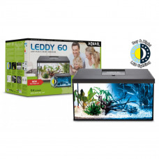 Акваріумний комплект Aquael LEDDY DAY & NIGHT з балкою, чорний, прямий (54 л)