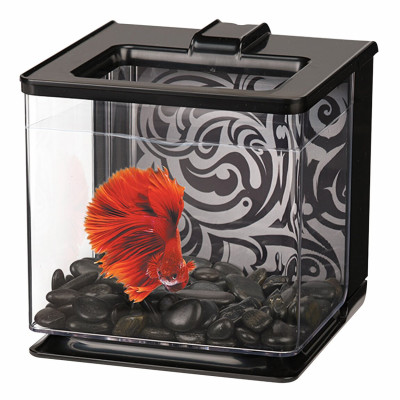 Акваріум Marina «Betta EZ Care» чорний, прямий 16 x 16 x 16 см (2,5 л)