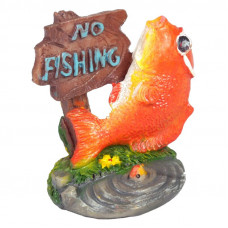 Декорація для акваріума KW Zone King's Рибка з табличкою «No Fishing» 5,5 x 4 x 5,5 см (пластик)