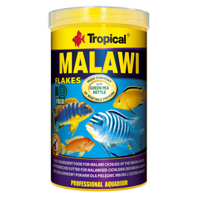 Сухий корм для акваріумних риб Tropical в пластівцях «Malawi» 1 л (для травоїдних цихлід)