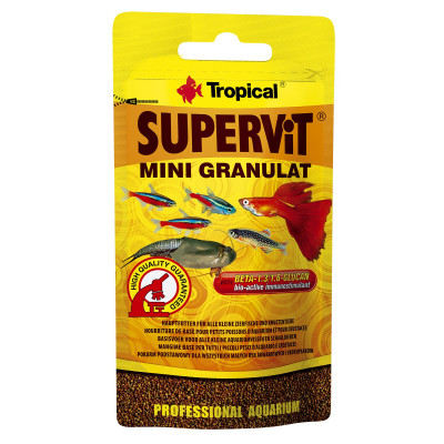 Сухой корм для аквариумных рыб Tropical в гранулах «Supervit Mini Granulat» 10 г (для всех аквариумных рыб)