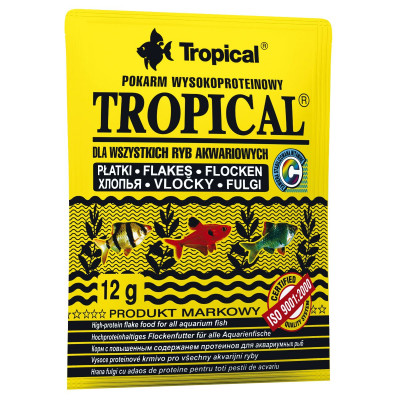 Сухой корм для аквариумных рыб Tropical в хлопьях «Tropical» 12 г (для всех аквариумных рыб)