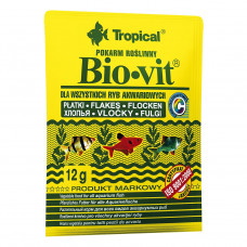 Сухий корм для акваріумних риб Tropical в пластівцях «Bio-Vit» 12 г (для травоїдних риб)