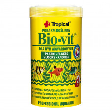Сухий корм для акваріумних риб Tropical в пластівцях «Bio-Vit» 250 мл (для травоїдних риб)