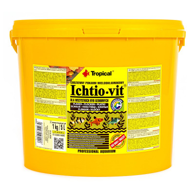 Сухий корм для акваріумних риб Tropical в пластівцях «Ichtio-Vit» 5 л (для всіх акваріумних риб)