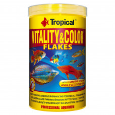 Сухий корм для акваріумних риб Tropical в пластівцях «Vitality & Color Flakes» 1 л (для всіх акваріумних риб)