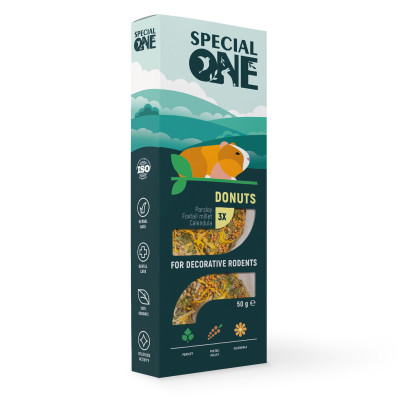 Лакомства для гризунов Special One «Пончики» 50 г / 3 шт (петрушка, чумиза, календула)