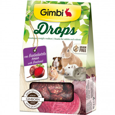 Ласощі для гризунів GimBi дропси з буряком, 50 г