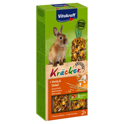 Ласощі для кроликів Vitakraft «Kracker Original + Honey & Spelt» 100 г / 2 шт. (мед та спельта)