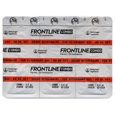Краплі на холку для тхорів Boehringer Ingelheim (Merial) «Frontline Combo» спот-он, 3 піпетки, (від зовнішніх паразитів) - rds
