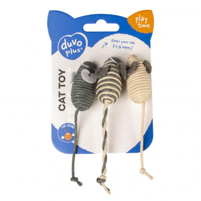 Іграшка Duvo + для котів мишка з бавовняної мотузки 14 х 2 х 1,5 см, 3 шт (в асортименті) Іграшка Duvo + для котів мишка з бавовняної мотузки 14 х 2 х 1,5 см, 3 шт (в асортименті)