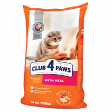 Сухий корм для дорослих котів Club 4 Paws Premium 14 кг (телятина)