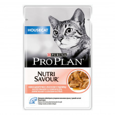 Вологий корм пауч для котів, які живуть в приміщенні Pro Plan Housecat Adult Salmon 85 г (лосось)