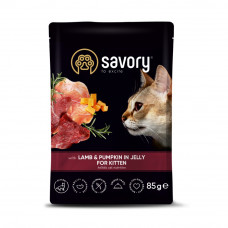 Вологий корм для кошенят Savory 85 г - ягня та гарбуз