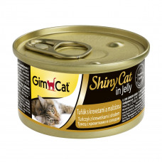Вологий корм для котів GimCat Shiny Cat 70 г (тунець, креветки та солод)