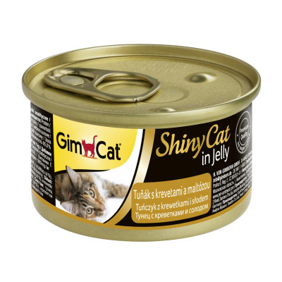 Вологий корм для котів GimCat Shiny Cat 70 г (тунець, креветки та солод)