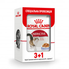 Вологий корм для котів Royal Canin Instinctive Jelly pouch 85г, 3+1 шт у подарунок (домашня птиця)