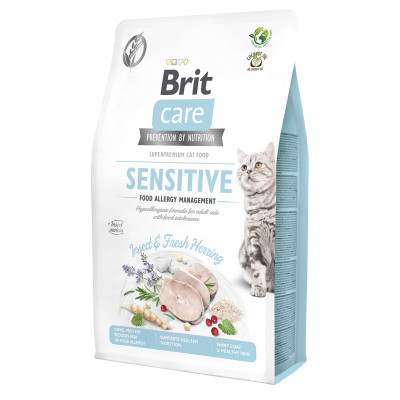 Сухий корм для котів з харчовою непереносимістю Brit Care Cat GF Insect 2 кг (комахи та риба)