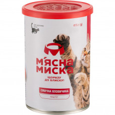 Паштет для дорослих котів М'ясна миска 415 г (яловичина)