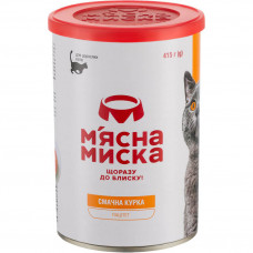 Паштет для дорослих котів М'ясна Миска 415 г (курка)