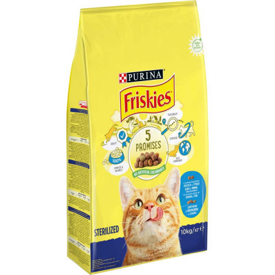 Сухий корм для стерилізованих кішок Friskies 10 кг (лосось та овочі) Сухий корм для стерилізованих кішок Friskies 10 кг (лосось та овочі)