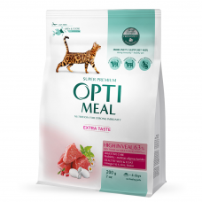 Сухий корм для дорослих котів Optimeal Adult Cat High in Veal 200г (телятина)