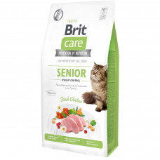 Сухий корм для літніх котів із зайвою вагою Brit Care Cat GF Senior Weight Control 7 кг (курка)