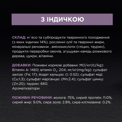 Вологий корм для котів з чутливим травленням Pro Plan Delicate Adult Turkey 85 г (індичка)