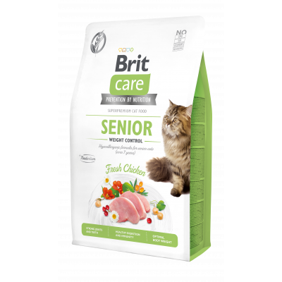 Сухий корм для літніх котів із зайвою вагою Brit Care Cat GF Senior Weight Control 2 кг (курка)