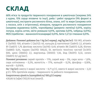 Вологий корм для котів Optimeal pouch 85 г (з фореллю в кремовому соусі)