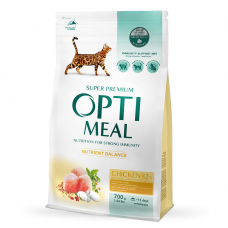 Сухий корм Optimeal Adult Cat Chicken для дорослих котів 700г (курка)