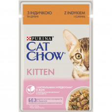 Вологий корм для кошенят Cat Chow Kitten 85 г (індичка та цукіні)