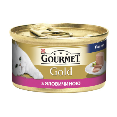 Вологий корм для котів Gourmet Gold Pate Beef 85 г (яловичина)