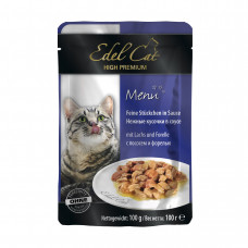 Вологий корм для котів Edel Cat pouch 100 г (лосось та форель соусі)