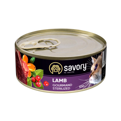 Вологий корм для стерилізованих котів Savory 100 г (ягня)