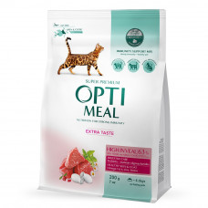 Сухий корм для дорослих котів Optimeal Adult Cat High in Veal 200 г +100 г