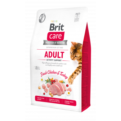 Сухий корм для котів Brit Care Cat GF Adult Activity Support 2 кг (курка і індичка) Термін придатності до 20.05.2024