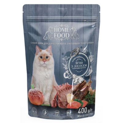 Сухий корм для котів Home Food Cat Adult with Sensitive Digestion 400 г - ягня та лосось