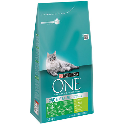 Сухий корм для домашніх котів Purina One Indoor 1,5 кг (індичка) Сухий корм для домашніх котів Purina One Indoor 1,5 кг (індичка)