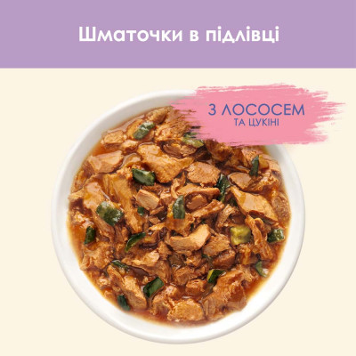 Вологий корм для котів Cat Chow Sensetive Adult pouch 85 г (лосось та цукіні)