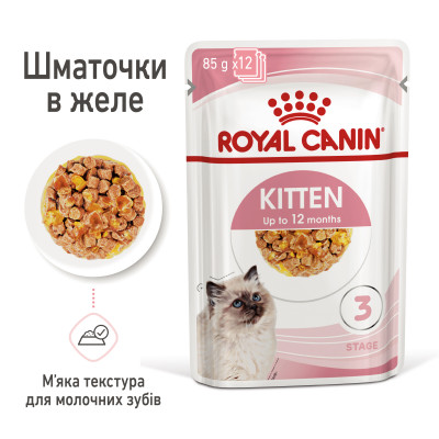 Вологий корм для кошенят Royal Canin Kitten Gravy pouch 85 г (домашня птиця)