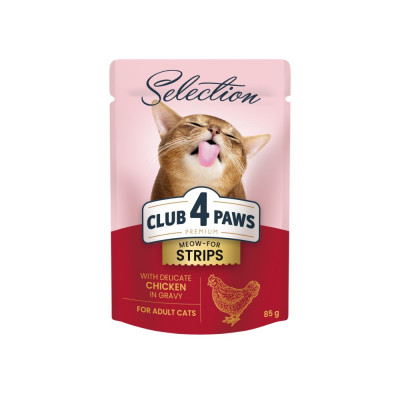 Вологий корм для котів Club 4 Paws pouch 85 г (курка)