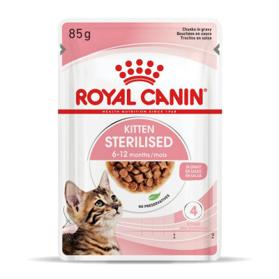Влажный корм для стерилизованных котят Royal Canin Kitten Sterilised pouch 85г, 3+1 шт в подарок (домашняя птица) Влажный корм для стерилизованных котят Royal Canin Kitten Sterilised pouch 85г, 3+1 шт в подарок (домашняя птица)