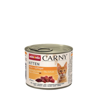 Вологий корм для котів Animonda Carny Kitten Beef + Poultry | 200 г (яловичина та птиця)