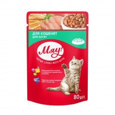 Вологий корм для кошенят Мяу 80 г - курка