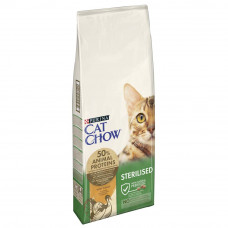 Сухий корм для стерилізованих котів Cat Chow Sterilized 15 кг (індичка)