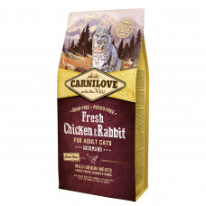 Сухий корм для дорослих котів Carnilove Fresh Chicken & Rabbit 6 кг (курка та кролик)